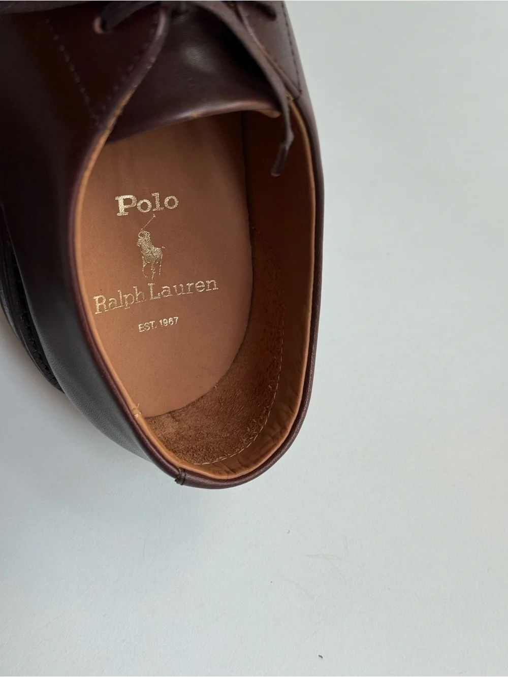 Polo Ralph Lauren Men’s Asher Captoe Oxfords Brown Leather Dress Shoes US 11